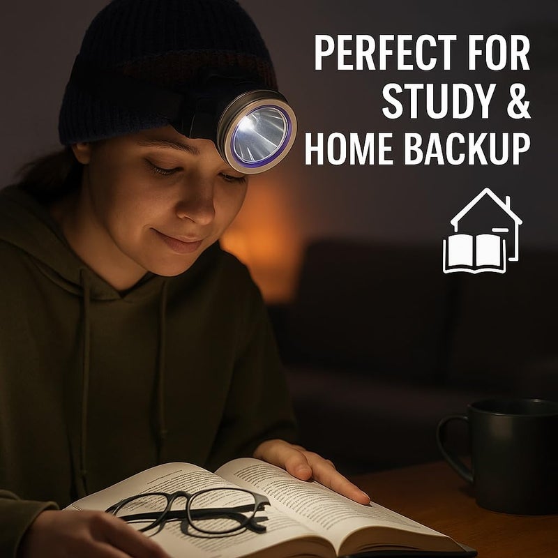 Flysmart Battery Powered Super Bright Head Torch|Waterproof Head Light with 3 Modes|Focusing 90-Degree Pivotable LED|Perfect for Farming,Camping,Hiking,Outdoors,Hunting,Running(Comes with Charger) - Image 5