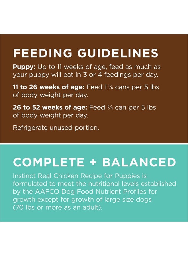 غريزة طعام الكلاب المعلب الطبيعي الرطب Instinct Original Puppy Grain Free Real Chicken Recipe من Nature's Variety، 13.2 أونصة (عبوة من 6 قطع) - Image 3