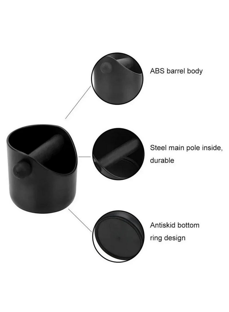 1PCS Espresso Knock Box Drip Tray Storage Design, Sturdy ABS Coffee Grounds Disposal Box with Non-Slip Base, Dishwasher Safe for Home, Office, Cafes, and Bars (Black) - Image 4