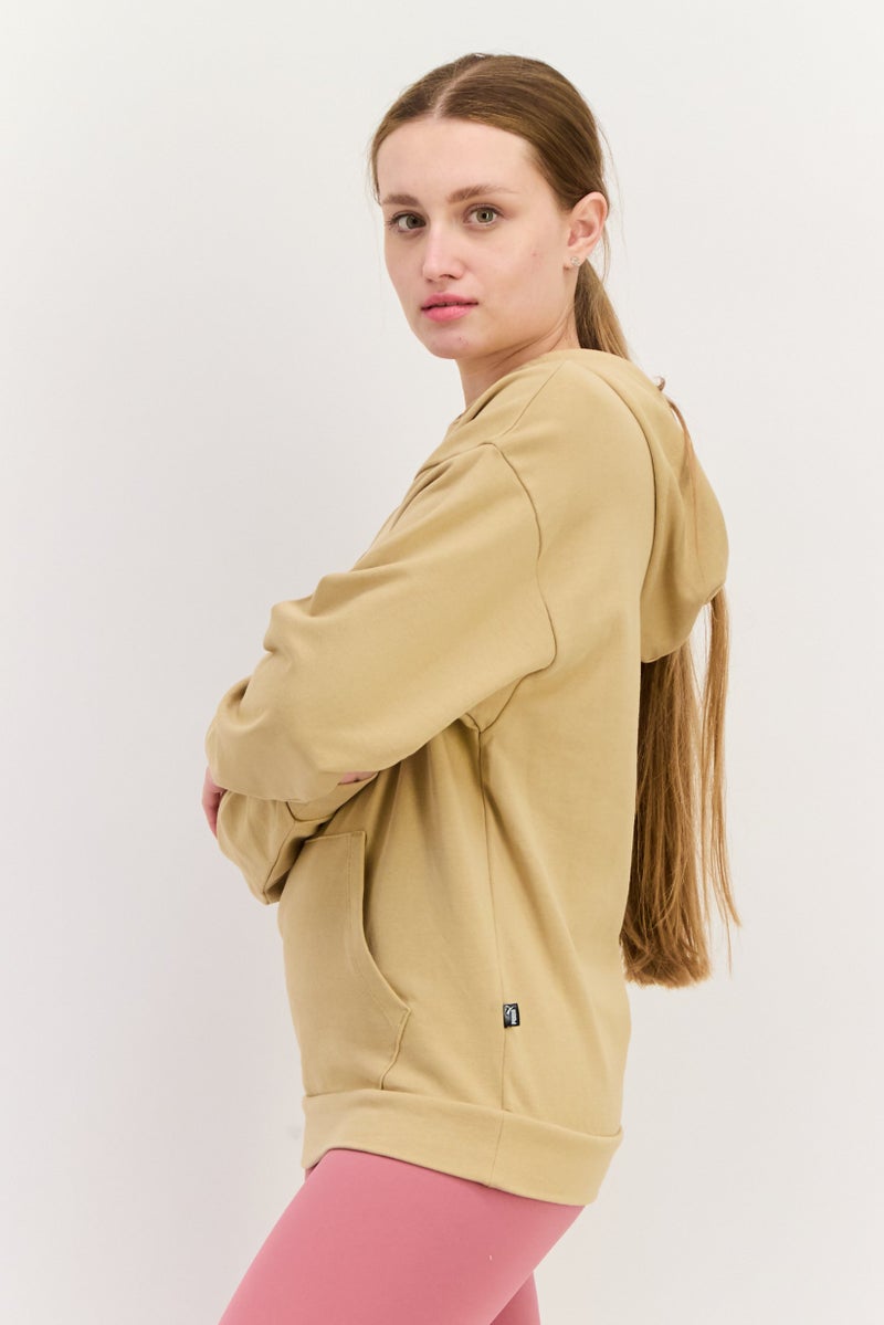 PUMA Women Sportswear Fit Long Sleeves Outdoor Hoodie, Dark Beige  - Image 2