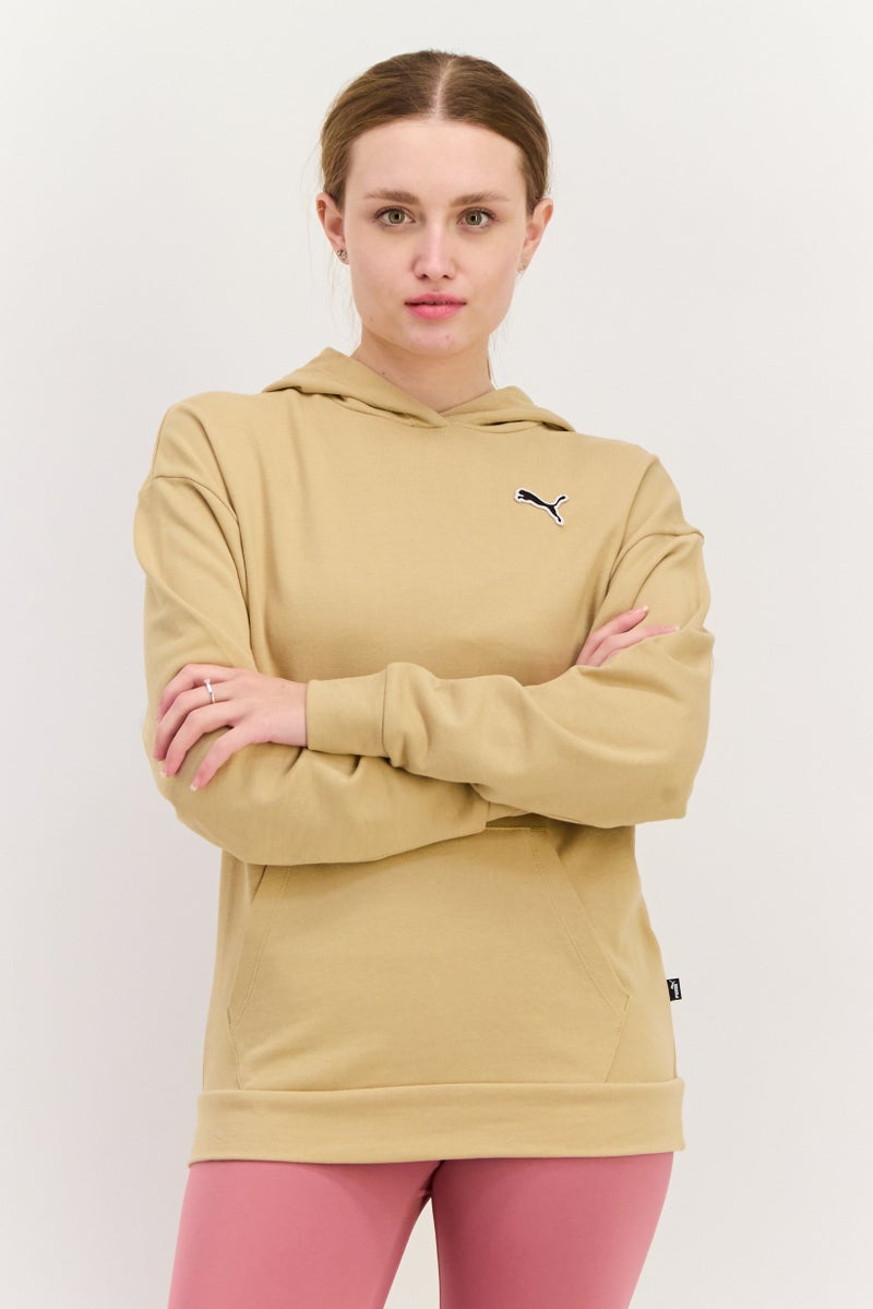 PUMA Women Sportswear Fit Long Sleeves Outdoor Hoodie, Dark Beige  - Image 1