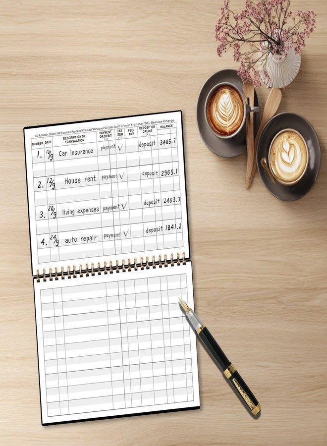 Dayvorax Print Checkbook Register - Check Registers Book, 5-7/8" x 8-1/2", Large Print, Easy-to-Read, Spiral Bound, 60 Pages for Personal Checkbook, Easy Transaction Reference - Image 2