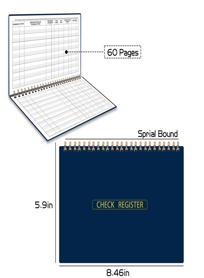 Dayvorax Print Checkbook Register - Check Registers Book, 5-7/8" x 8-1/2", Large Print, Easy-to-Read, Spiral Bound, 60 Pages for Personal Checkbook, Easy Transaction Reference - Image 3