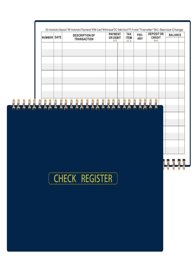 Dayvorax Print Checkbook Register - Check Registers Book, 5-7/8" x 8-1/2", Large Print, Easy-to-Read, Spiral Bound, 60 Pages for Personal Checkbook, Easy Transaction Reference - Image 1