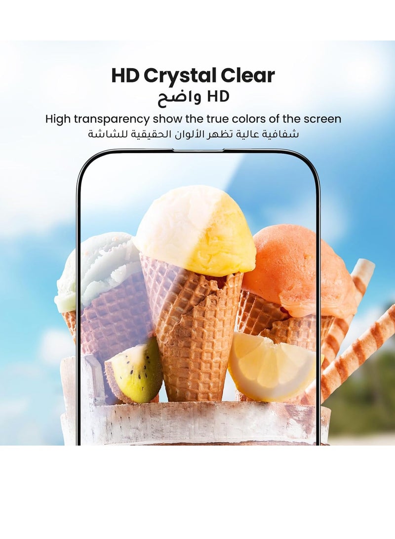 GUDOO 3D Screen Protector Full Coverage Easy Installation Frame Military-Grade Protection Ultrathin HD Clear Anti-Fingerprint 9H Tempered Glass Film for iPhone 15 Pro Max 6.7 - Image 3