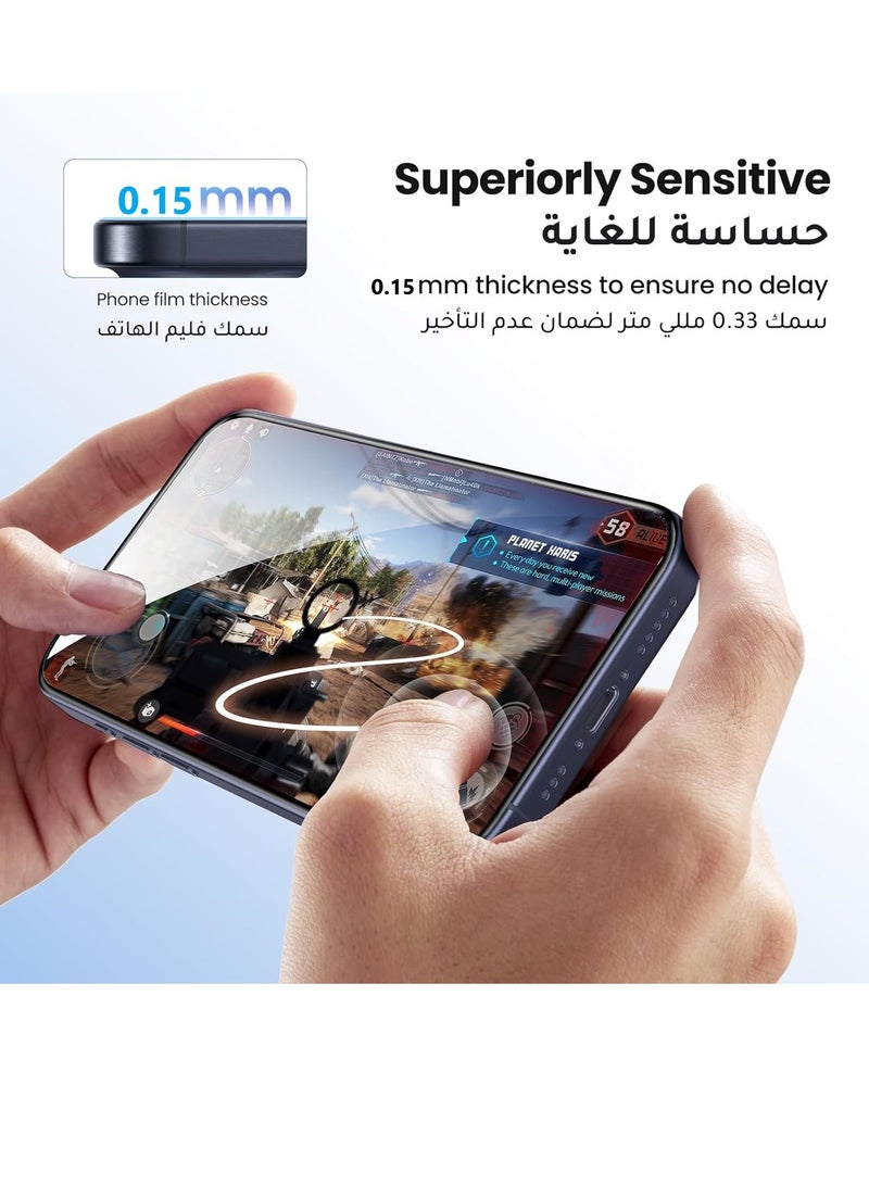 GUDOO 3D Screen Protector Full Coverage Easy Installation Frame Military-Grade Protection Ultrathin HD Clear Anti-Fingerprint 9H Tempered Glass Film for iPhone 15 Pro Max 6.7 - Image 5