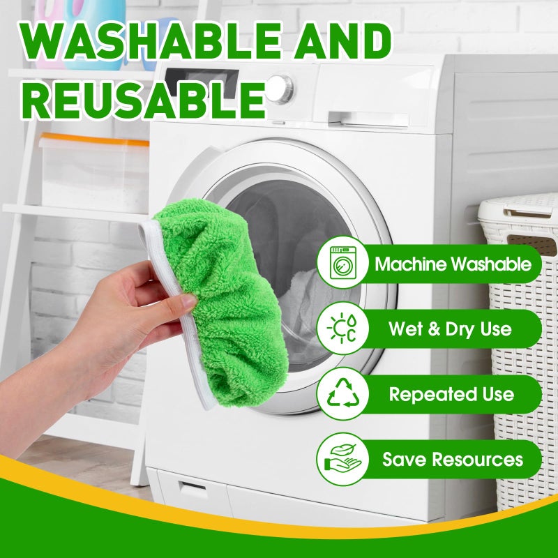 NEOACT 12Pcs Reusable Microfiber Mop Pads Compatible with Sweeper Mops,Dry Sweeping Cloths & Wet Mopping Pads Refills,Washable Mop Pads for Floor Cleaning - Image 4