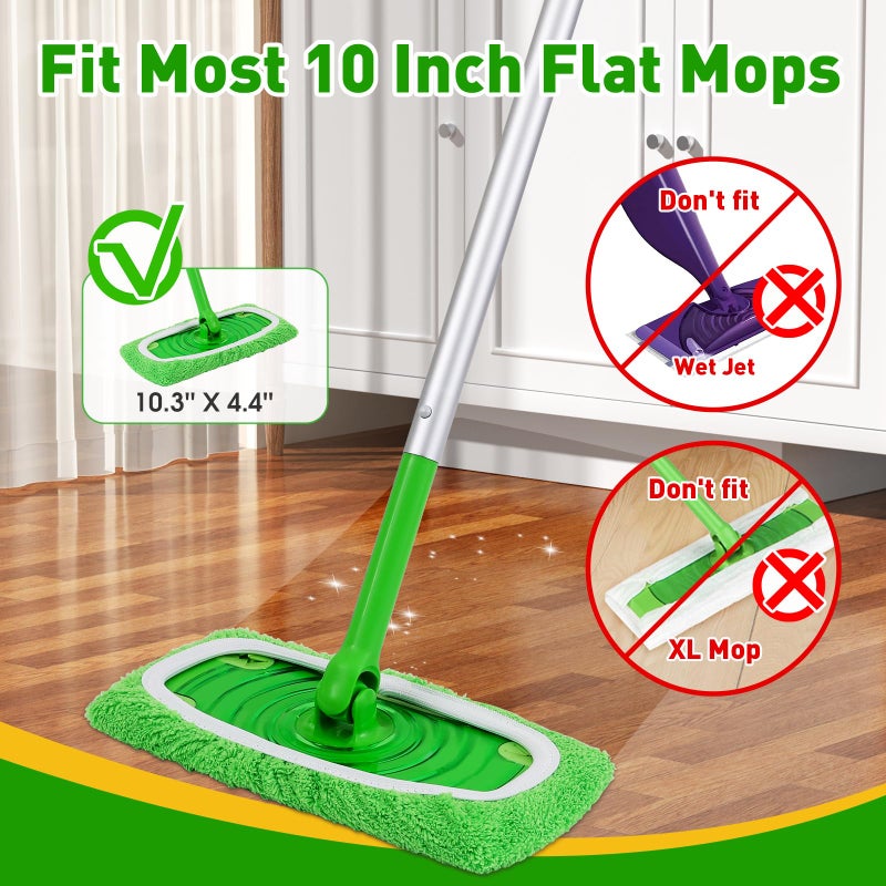 NEOACT 12Pcs Reusable Microfiber Mop Pads Compatible with Sweeper Mops,Dry Sweeping Cloths & Wet Mopping Pads Refills,Washable Mop Pads for Floor Cleaning - Image 2