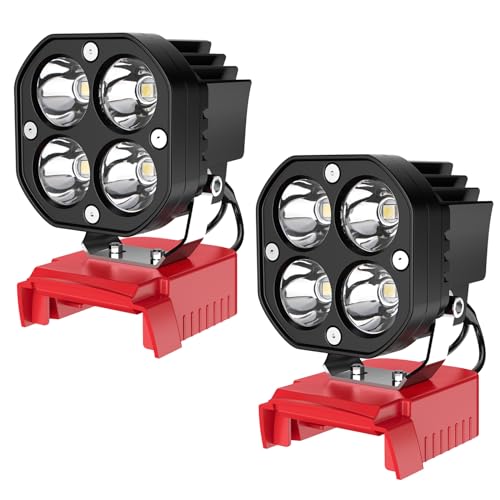Azocek 2 Packs Azocek LED Work Light Compatible with Milwaukee 18V Battery 40W 6000LM Flashlight18V Battery Cordless Work Light 120Adjustable with Low Voltage Protection for Outdoors Job Site Lighting - Image 1