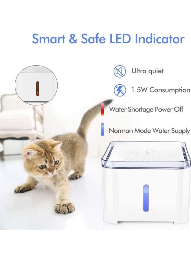 NIBEMINENT Pet Automatic Water Drinking Fountain White - Image 3