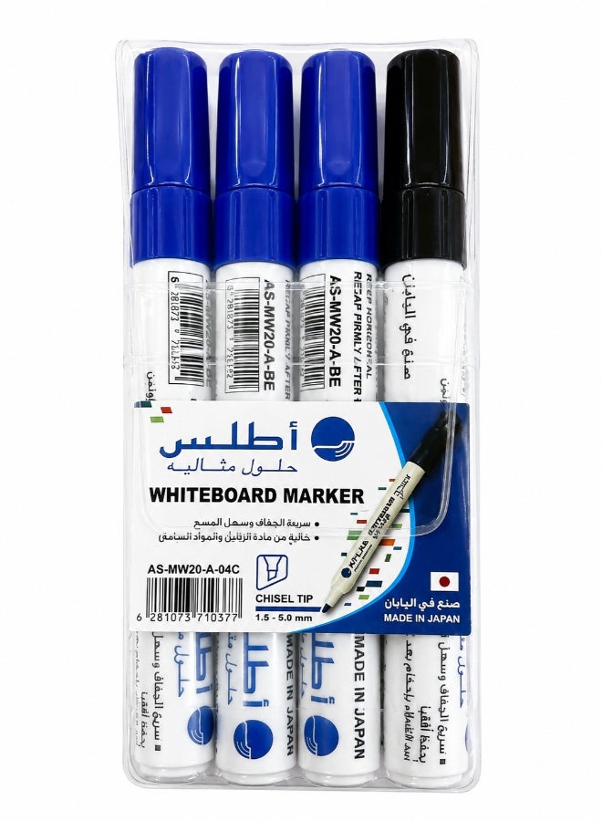 Whiteboard Marker Chisel Wlt=4c Pack of 4