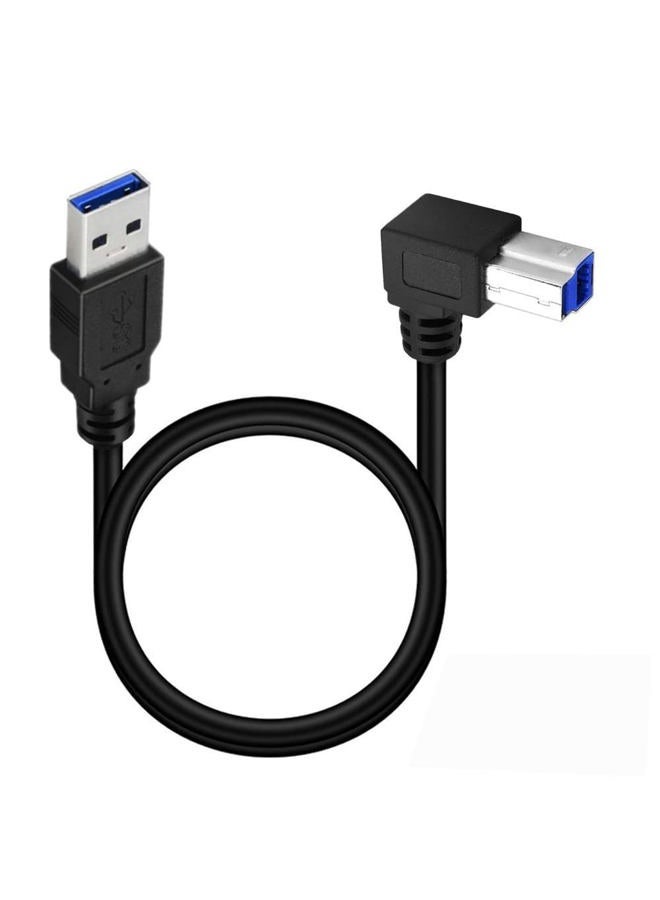 Traovien USB 3.0 Printer Cable, USB 3.0 Type A Male to Type B Male Plug 90 Degree High Speed Printer for Printer,Monitor,External Hard Drivers,Scanner - 50cm/1.5Ft (3.0 A to B Left Angle) - Image 1