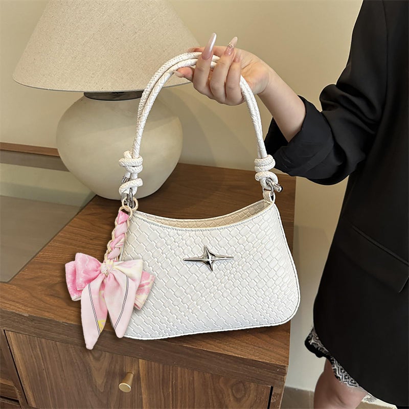 TENOC Purse Extender Chain, Crossbody Bag Charm, Bow Ribbon Handbag DIY Decoration Accessories, Pink - Image 4