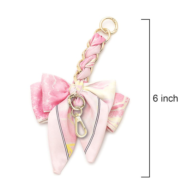 TENOC Purse Extender Chain, Crossbody Bag Charm, Bow Ribbon Handbag DIY Decoration Accessories, Pink - Image 2