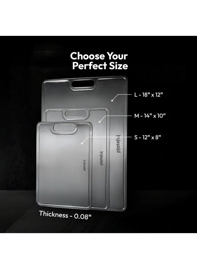 Plateful Titanium Cutting Board - Real, Titanium Cutting Boards for Kitchen With Juice Groove, Food Grade Chopping Boards, No Microplastics, Lasts a Lifetime (Small) - Image 4