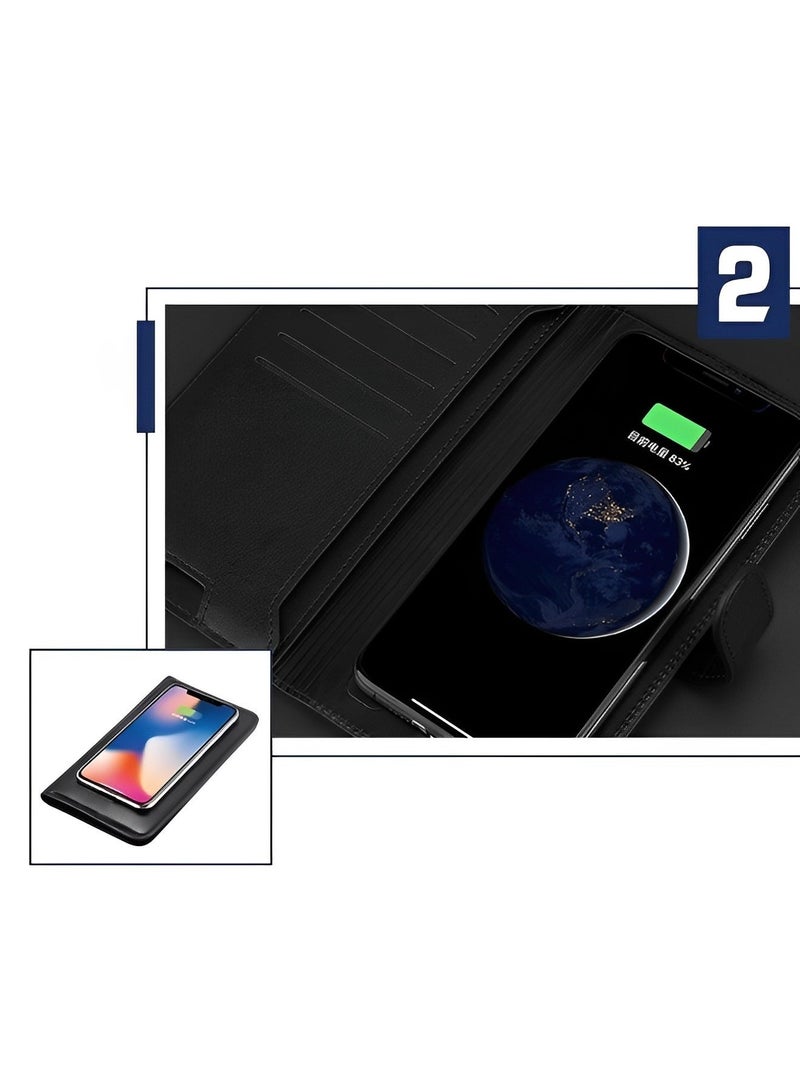 ريوكل محفظة هاتف بشحن لاسلكي متوافقة مع MagSafe، حظر RFID، محفظة جلدية مغناطيسية تحتوي على 8 فتحات للبطاقات - Image 4