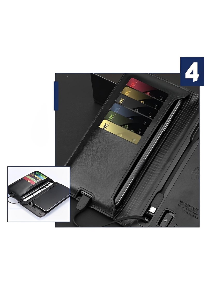 Wireless Charging Phone Case Phone Wallet Case Compatible with MagSafe Wireless Charging RFID Blocking Magnetic Leather Case 6 Card Slot Wireless Charging Protective Case