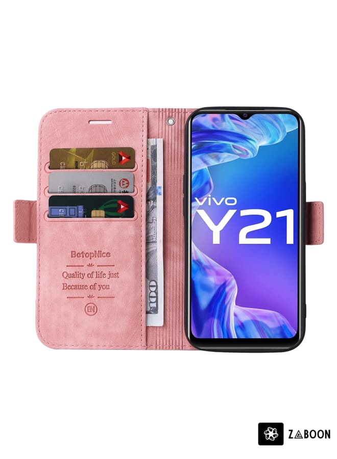 Zaboon Protective Case For vivo Y21 2021 BETOPNICE Dual-side Buckle Leather - Image 3