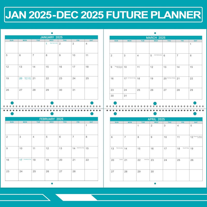 Lemome 2025 Wall Calendar - 2 Pack Monthly Wall and Desk Calendars, 12 Months Calendar from Jan 2025 - Dec 2025, 11"x 8.5", Wall Calendar 2025 - Image 2