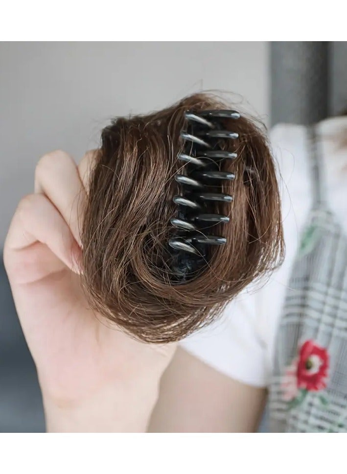 روزينو ملحقات كعكة الشعر الاصطناعية-كعك الشعر للنساء مع مشبك مخلب، شينيون فوضوي، دونات أبدو، أنماط كعكة الباليه، إكسسوارات الشعر لهالوين، والاستخدام اليومي بني داكن - Image 2