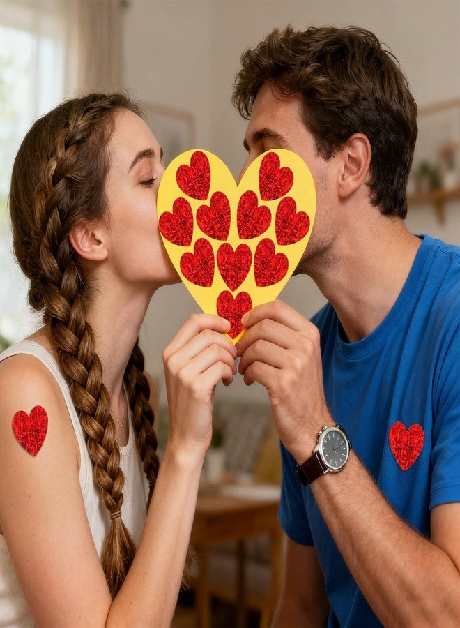 Nelisylux Heart Stickers, Valentines Stickers for Kids, 500Pcs 1.5 inch Self Adhesive Red Glitter Sticker for Reward Classroom Teacher Envelope Seal Mother Day Birthday Wedding Gift Decorative Label Sticker - Image 5