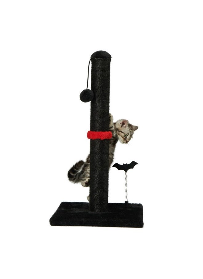 MECOOL MECOOL Cat Scratching Post Premium Sisal Scratch Posts with Hanging Ball Vertical Scratcher for Indoor Cats and Kittens,Black  - Image 1
