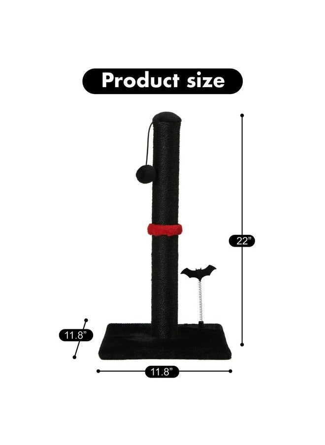 MECOOL MECOOL Cat Scratching Post Premium Sisal Scratch Posts with Hanging Ball Vertical Scratcher for Indoor Cats and Kittens,Black  - Image 4