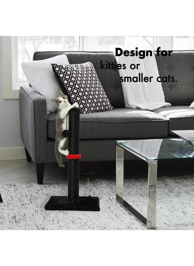 MECOOL MECOOL Cat Scratching Post Premium Sisal Scratch Posts with Hanging Ball Vertical Scratcher for Indoor Cats and Kittens,Black  - Image 5