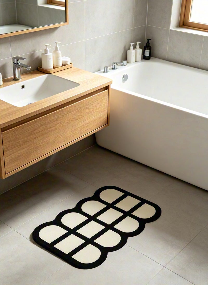 Aimayapet Bathroom Mat,Super Absorbent Toilet Bath Mat, Soft Diatomite Mud Bath Mat,Non Slip Bath Rug Quick Dry Thin Bathroom Mat, Washable Floor Carpet for Bathtub, Shower Room, Easy Care - Image 3
