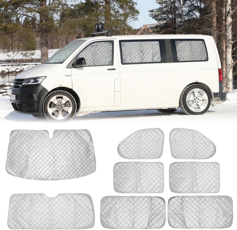 NIGOOLATA Internal Thermal Blind for VW T5 T6 - 8 Pcs Front Window Cover Sunshade Wrap - Image 1
