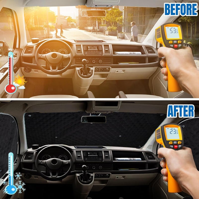 NIGOOLATA Internal Thermal Blind for VW T5 T6 - 8 Pcs Front Window Cover Sunshade Wrap - Image 5