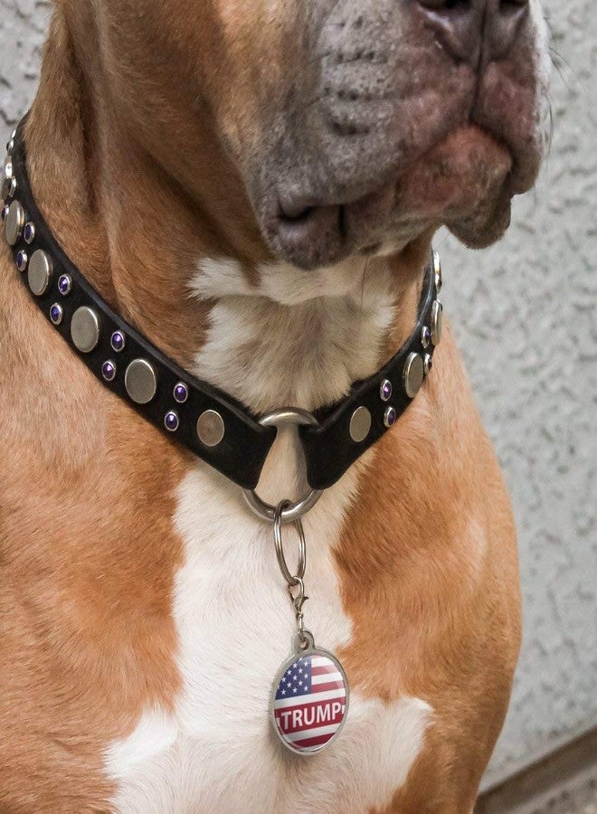 GRAPHICS & MORE President Trump American Flag Chrome Plated Metal Pet Dog Cat ID Tag - Large - Image 2