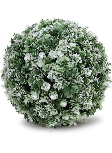 SUPER MARCHE SUPER MARCHE Ball IndoorOutdoor Decoration Lush Artificial Plant Green Grass Ball 7x7 Inches Wild White Variant 18x18 cm Perfect for Stylish Dcor AnywhereWhite  - Image 2