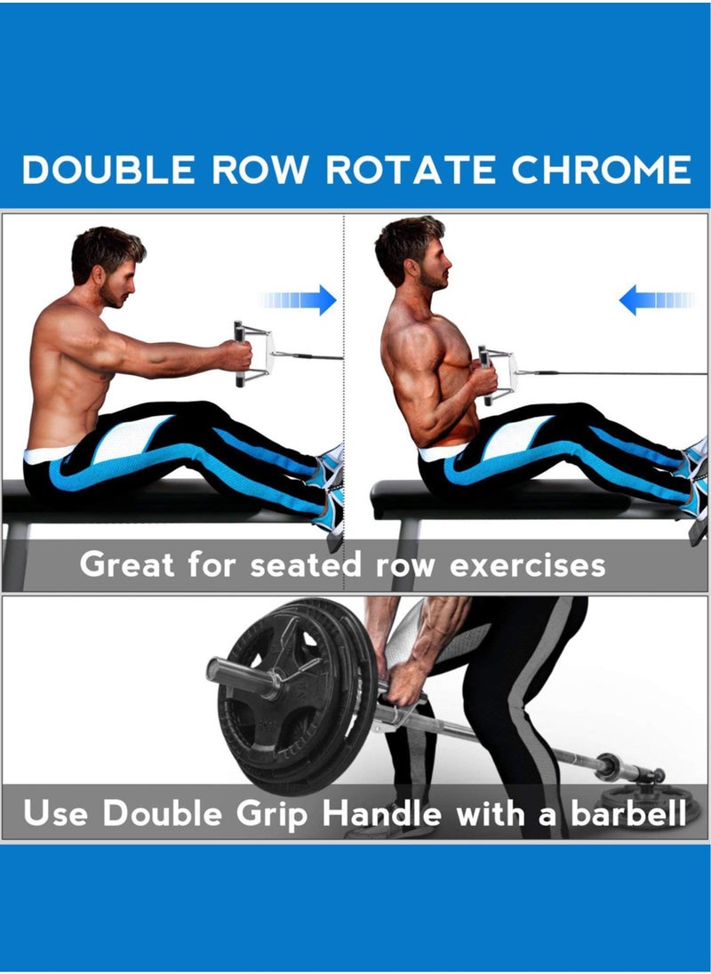 Sky Land Double D Row Handle Cable Attachment - Non-Slip Rubber Hand Grips V Bar, Lat Pull Down Attachment, Ideal for Weight Workout & Gym Exercises  - Image 3