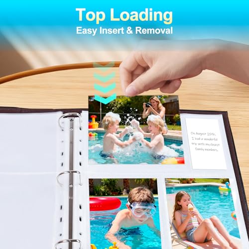 Zofly 30 Pack 4x6 Photo Album Refill Pages for 3 Ring Binder,Ultra-Clear Photo Sleeves Holding 180 Pictures, Double-Sided 3 Pockets Photo Pages with Memo Slot,Photo Sheet Protector for Photos and Postcards - Image 5