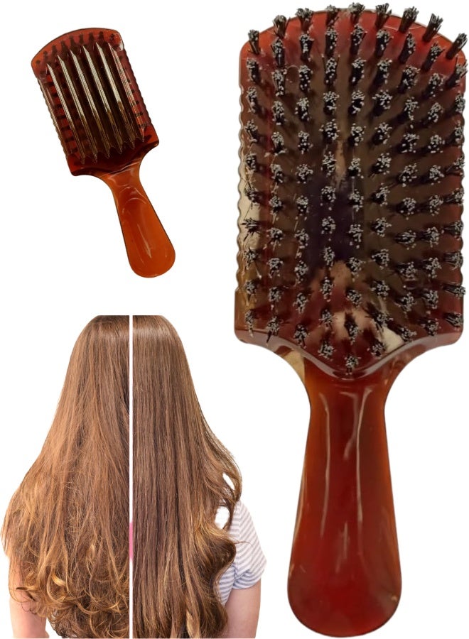 Premium Detangler Hairbrush for Women, Men & Kids – Original Anti-Knot Hair Brush with Ultra-Soft Flexible Bristles – Gentle Scalp Massage, Pain-Free Detangling for Wet, Dry, Curly, Straight, Thick & Damaged Hair – Portable Daily Care Brush for Styling, Smoothing & Hair Straightening – Honey Color - Image 1
