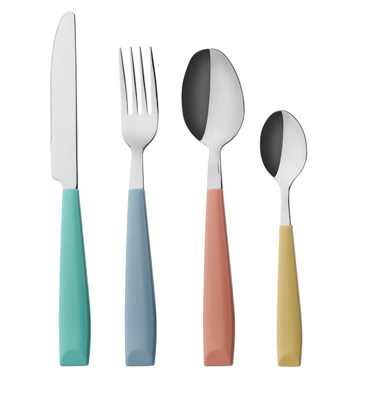 Annova ANNOVA Silverware Set Stainless Steel Cutlery Color Handle Flatware Mix Color