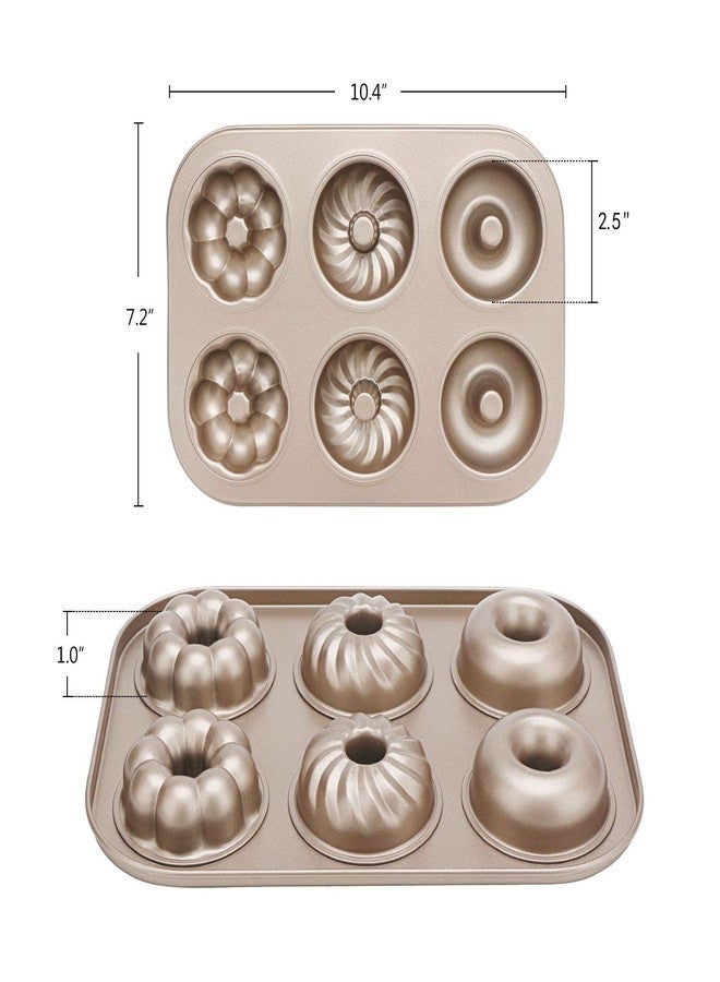 Beasea قوالب دونات بيسيا للخبز، 6 تجاويف، قطعتان، صينية خبز دونات صغيرة غير لاصقة، صينية خبز بيغل من الفولاذ الكربوني، قالب بيغل للفرن - Image 4
