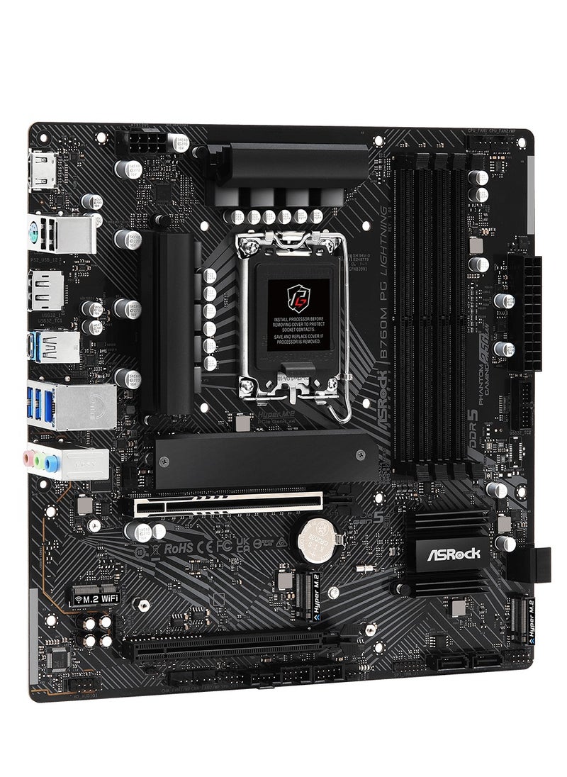 ASRock - ASRock B760M PG Lightning LGA1700 Socket Intel Gaming Motherboard - Image 1