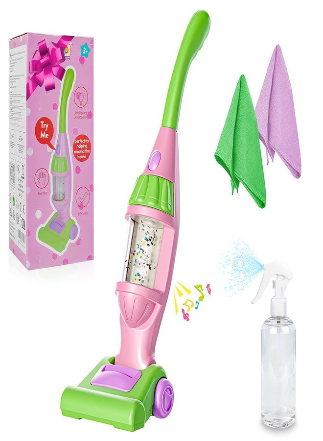 EP EXERCISE N PLAY Kids Vacuum Cleaner Toy, Pink, Pretend Play Household Housekeeping Cleaner with Lights & Sounds, Includes Vacuum, Sprayer Bottle & 2 Cleaning Cloths, Age 3+ - Image 1