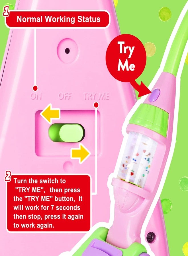 EP EXERCISE N PLAY Kids Vacuum Cleaner Toy, Pink, Pretend Play Household Housekeeping Cleaner with Lights & Sounds, Includes Vacuum, Sprayer Bottle & 2 Cleaning Cloths, Age 3+ - Image 5