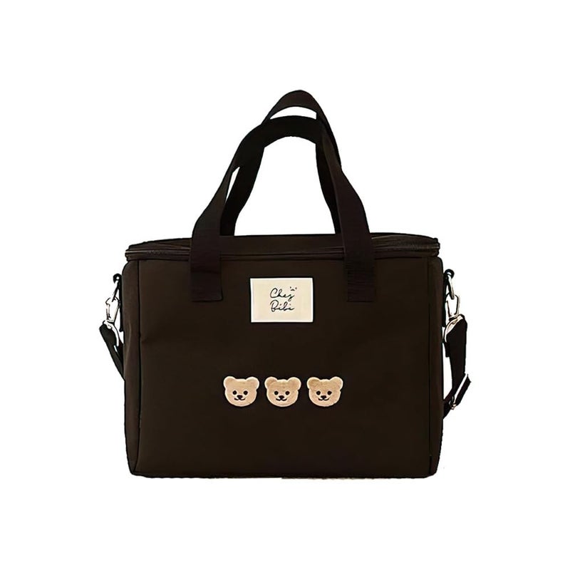 RICHTRUE Kawaii Lunch Bag for Girls Lunch Box Insulated Cute Lunch Bags for Women Insulated Lunch Box for Kids Black