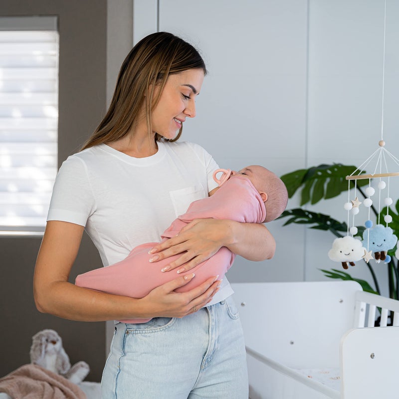 Comfy Cubs Easy Swaddle Blanket, 3 Pack - 100% Cotton Newborn Wrap, Small for 0-3 Months Infants, with Adjustable Velcro, Breathable and Durable Sleep Sack for Babies - Blush, Mauve & Mulberry - Image 4