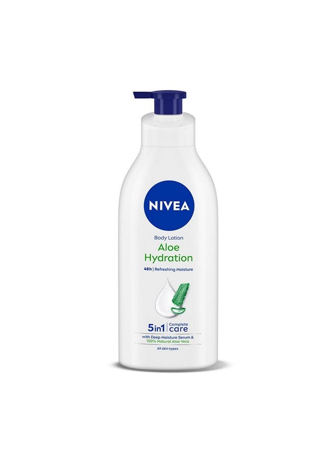 Nivea - Aloe Hydration Body Lotion 600 Ml | 48 H Moisturization | Refreshing Hydration | Non Sticky Feel | With Goodness Of Aloe Vera For Instant Hydration In Summer | For Men & Women - Image 1