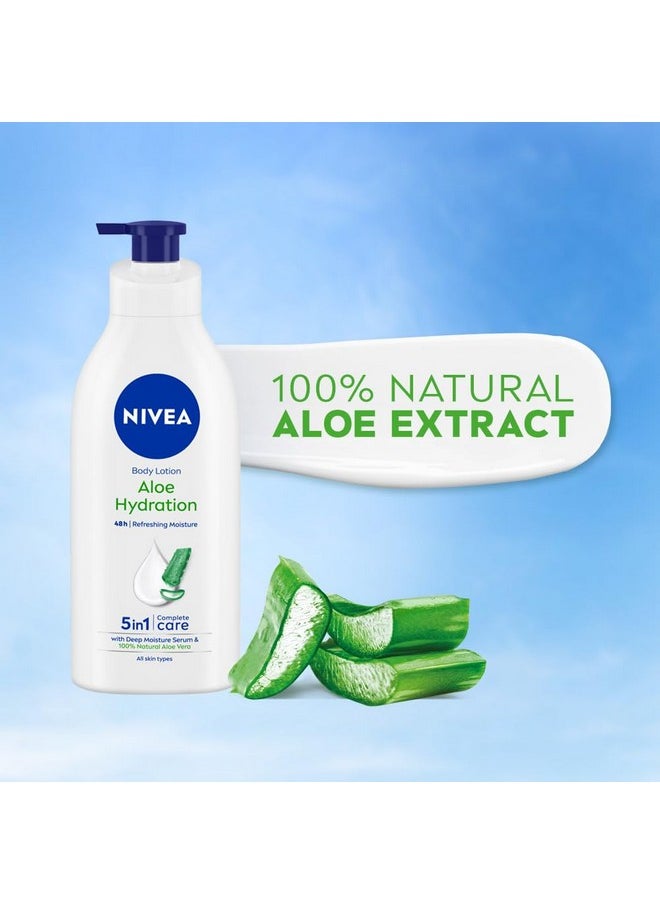 Nivea - Aloe Hydration Body Lotion 600 Ml | 48 H Moisturization | Refreshing Hydration | Non Sticky Feel | With Goodness Of Aloe Vera For Instant Hydration In Summer | For Men & Women - Image 1