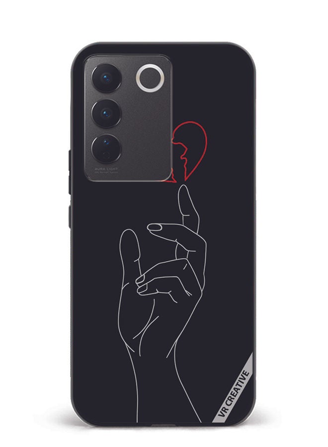 VR CREATIVE Protective Case Cover For Vivo V27e Heart Broken Design Multicolour - Image 1