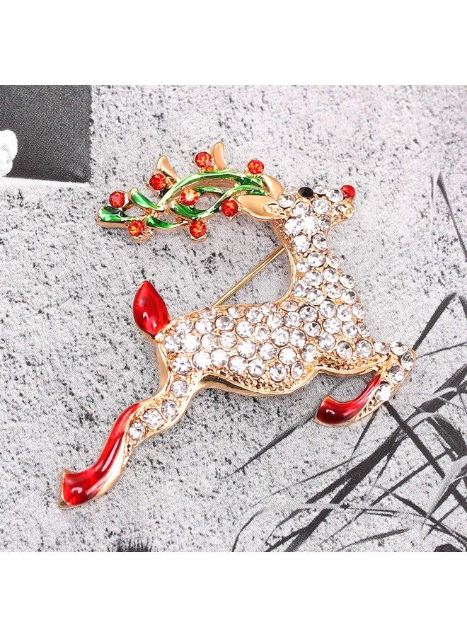 DAXI Christmas Reindeer Brooch Pin Set Rhinestones Xmas Pins Set Christmas Decoration For Women(Reindeer) - Image 3