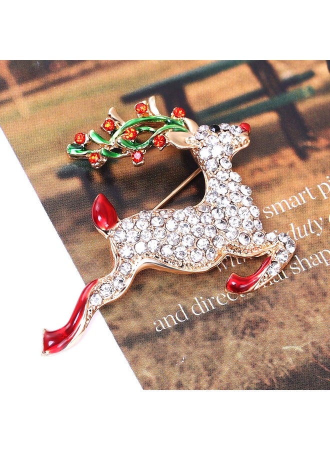 DAXI Christmas Reindeer Brooch Pin Set Rhinestones Xmas Pins Set Christmas Decoration For Women(Reindeer) - Image 4