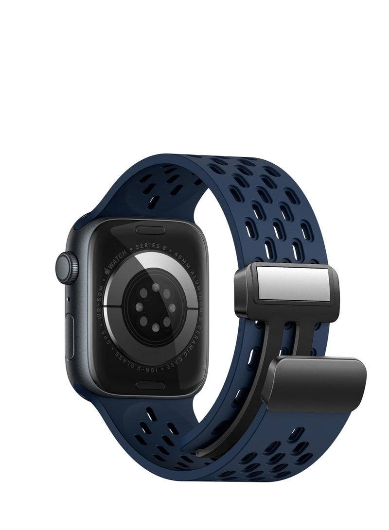 Magnetic Bands for Apple Watch Band 49mm 45mm 44mm 46mm, for Women Men, Soft Silicone Magnetic Buckle Breathable Sport Watch Strap for iWatch Series SE2 SE 9 8 7 6 5 4 3 2 1 Ultra 2/Ultra - Image 2