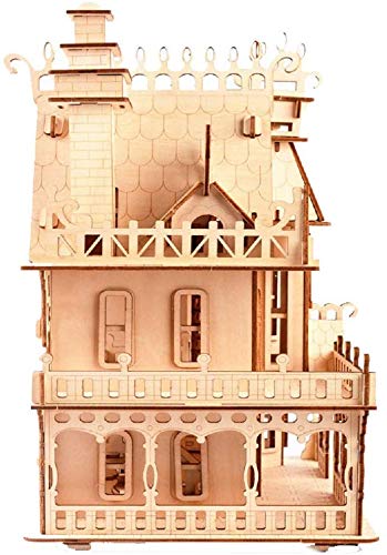 CUTEROOM 3D Puzzle House, Fantasy Villa Model Kit DIY Miniature Dolls House Kits Birthday Gift for Adults Teens (Fantasy Villa) - Image 4